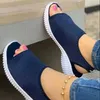 Sandalet Kadınlar Yaz Ayakkabıları 2022 Mesh Balık Platformu Kapalı Ayak Tepe Kama Hafif Zapatillas JE H240328