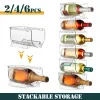 Racks Wine Rack Stapble Kylskåpsorganisatör Kök Bottle Storage Rack Can Bottle Organizer Holder Rack Portable Wine Organizer