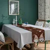 Sciarpa da tovaglia marrone, runner da tavolo, simpatico gnomo, in lino, per la decorazione della sala da pranzo della cucina 240325