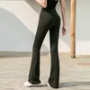 Pantaloni attivi da donna elastici a vita alta svasati sottili yoga danza quadrata slim sport fitness