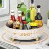 Organization 360 Degree Rotating Storage Tray Cabinet Organizer Turntable Nonslip Round Rack Cosmetic Container Kitchen Bathroom Tool Vc