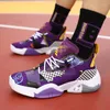 Sapatos de basquete moda roxo masculino 2024 treinamento de alta qualidade respirável cultura tênis