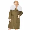 OftBuy 2022本物の自然なキツネの毛皮の襟のコート90％ホワイトダックダウンジャケットlgパーカー濃い暖かいアウターウェア冬ジャケット女性b5g0＃