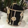 Kvällspåsar Rhinestone Pearl Clutch Bag Women Beaded Party Purses and Handbags High Quality Sweet Bridal Wedding 1321b