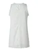 Casual Dresses Women Sleeveless Tank Dress Halter Scallop Trim Summer Back Zipper Linen Beach Sundress Streetwear