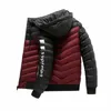 men Winter Jacket And Coat Light Weight Fi Thick Warm Winter Outerwear Fur Windbreak Removable Hooded Parkas P5GT#