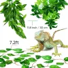 Decoração 1/peças plantas para répteis 30cm folhas falsas decoração de habitat terrário rattan para geckos lagartos répteis decoração de habitat