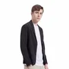 2023 Mince Blazer Veste pour hommes Costume décontracté Couleur unie Slim Busin Tops Printemps Eté Simple Boutonnage Lg Manches Blanc Manteau 58cC #