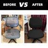 椅子は、バックレストカバーの2つのピースセットとシート高品質のソリッドカラーエラスティックフルパッケージ幾何学的厚くなった