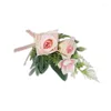 Decoratieve bloemen kunstbloembroche pols corsage met kunstmatige roos voor bruidsmeisje