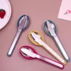 Scoops da tè da 4 pezzi cucchiaio a forcella per coltene set da pranzo in acciaio inossidabile per pranzo con gli accessori da cucina portatile portatile