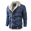 Mäns Winter Thick Fleece Casual Jean Jacket Outwear Coat Windproof Warm Cott Demin Jacket Windbreaker Plus Size 6xl Q69C#