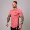 Camiseta estampada de moda para hombre, camiseta de manga corta ajustada de verano, camiseta deportiva de manga corta para Fitness