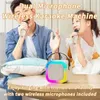 Portable Speakers K12 Bluetooth speaker karaoke machine with 2 microphones RGB ambient lighting singing family childrens gift support SD card TF Q240328