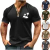 Men's T Shirts Blouse Delicate Casual Print For Men Low Price V-Neck Short Sleeves Summer Training Roupas Masculinas