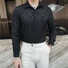 Camisa masculina primavera novas camisas elegantes para homens coreano roupas de luxo fino ajuste casual manga lg dos homens dr camisa 3 cores e8t2 #