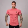 Modetryckt senaste herr sommartäta korta ärm t-shirt sport kortärmad fitness topp sporttröja