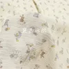 Fabric Breathable Double Layer Gauze Cotton Crepe Fabric Cartoon Rabbit Printed Cotton Fabric for DIY Sewing Home Textile Sleeping Wear
