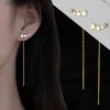 Charm Long Silk Tassel Thread Star Earrings Pendant Dropped Earrings Womens Straight Hanging Earrings Fashion Jewelry Party Gifts Y240328