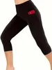 Plus -storlek kvinnor avslappnad hög midja med fickor yoga träning capri leggings u3px#