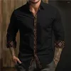 Men's Casual Shirts Fashion Lapel Button Up Shirt Bohemian Style Daily Street Wear Clothing 2024 Spring Festival