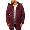 Huva tjock LG Parka Men Overcoat Cott Winter Plus Size Windproof Vintage Snow Wear Warm Down Jacket Coat Man Outwear New D4S9#