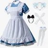 anime Cosplay Halen Makeup Costume French Maid Apr Lolita Fancy Dr Cosplay Costume Furry Cat Ear Gloves Socks Set N7kc#