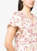 Women's Blouses Women Floral Print Blouse Chemise Viscose Lace-up V-neck 2024 Summer Fashion Lady Butterfly Sleeve Shirt