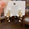 Stud Earrings Chinese Style Pearl Bell Orchid Zircon Light Luxury Temperament Retro And Niche Design Sense For Women