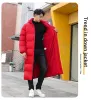 2024 Winter Korean Parkas Hiking Down Men's Lg Jacket Warm Thickened Cott Hooded Warm Parka Soccer Windproof Men's Clothing Y9HF#