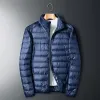 Ultraleichte weiße Ente Daunenjacke Männer wasserdicht lässig tragbare Outdoor leichte gepolsterte männliche Mäntel Jacke Herbst Winter o0Bq #