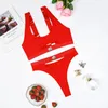 Conjuntos de sutiãs sexy lingerie conjunto feminino vermelho oco para fora push up sutiã cintura alta calcinha de duas peças terno confortável malha retalhos íntimos