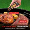 ThermoPro TP710 Rétroéclairage 2 en 1 Sonde pliante et filaire Thermomètre à viande de cuisine numérique rechargeable pour four barbecue cuisson