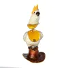 Скульптуры Эмалированная шкатулка для безделушек на шарнирах с кристаллами, Белый какаду, украшение в виде фигурки птицы