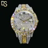 مخصص VVS Moissanite Mechanical Watch Men Luxury Iced Out Moissanite Stainless Steel Watch