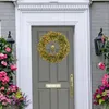 Couronne de fleurs décoratives vertes, baies rouges artificielles, ornement suspendu pour porte d'entrée de printemps, pour le bureau, la saint-valentin, le Festival, la fête d'été