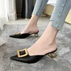 Sandaler Brand Designer Womens Slider On Mules 2021 High Heels Casual Shoes UK Buckle Slider Summer Foearl2403