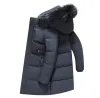 Veste d'hiver pour hommes manteau nouveau manteau d'hiver pour hommes Lg doudoune Parkas col de fourrure à capuche Fi vêtements chauds veste décontractée r2b5 #