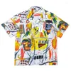 Magliette da uomo COLLEZIONE COMPLETA WACKO MARIA SHIRT Graffiti 1:1 di alta qualità Hawaii Beach Vacation T-shirt Cardigan da donna con etichette