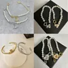 2024 Designer Vivianes Charm Armband för kvinnor Guld Silver Vintage tredimensionell planet Venus och Saturn Diamond Pearl Necklace Christmas Present smycken