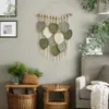 Tapisserier Macrame Wall Leaves Bohemian Woven Art Prydnadsdekor för barnkammare sovrum levande badrum kök