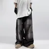 Amerikaanse Stijl Oversized Pocket Retro Baggy Jeans Mannen Y2k Hip Hop Punk Wijde Pijpen Rechte Overalls Zwarte Denim Broek streetwear J3LR #