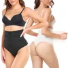 Women's Shapers High Waisted Three Row Hook And Eye Shapewear Bottom Body Shaper Shorts Hip Lifting Pants Thigh Slimmer Panties