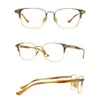 Montature per occhiali da sole alla moda Belight Optical Men Japan Design Vintage Square Retro Titanium con montatura per occhiali in acetato Precription 320q