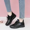 Casual Shoes Spring Women's Vulcanize 2024 Fashion Lace Up Soft Leather Sneakers Woman Platform Sports for Women Tenis