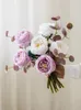 Vases Purple Rose Artificial/Fake Flower Dining Table And Tea In Living Room Decorative Ornaments Moist Feeling Bionic