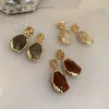 Charme Neue Mode Ohrringe Zirkon Quadratischen Stein Ohrringe Vintage Gold Farbe Kleine Ohrringe für Frauen Schmuck Accessorries Y240328