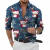 2022 Camicie di Natale 3D stampato Xmas Lg manica camicetta festa di festa top oversize Tee Shirt per uomo Abbigliamento Harajuku Camisa o3SK #