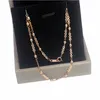 Hängen 585 Purple Gold Stacking Chains Classic grov O-Line Pärlad halsband pläterade 14K Rose Party Accessories smyckespresent