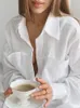 Linad White Pyjamas for Women Cotton Long Sleeve 2 Piece Set Nightwear Female Casual byxa Suits Solid Autumn Sleepwear 240326